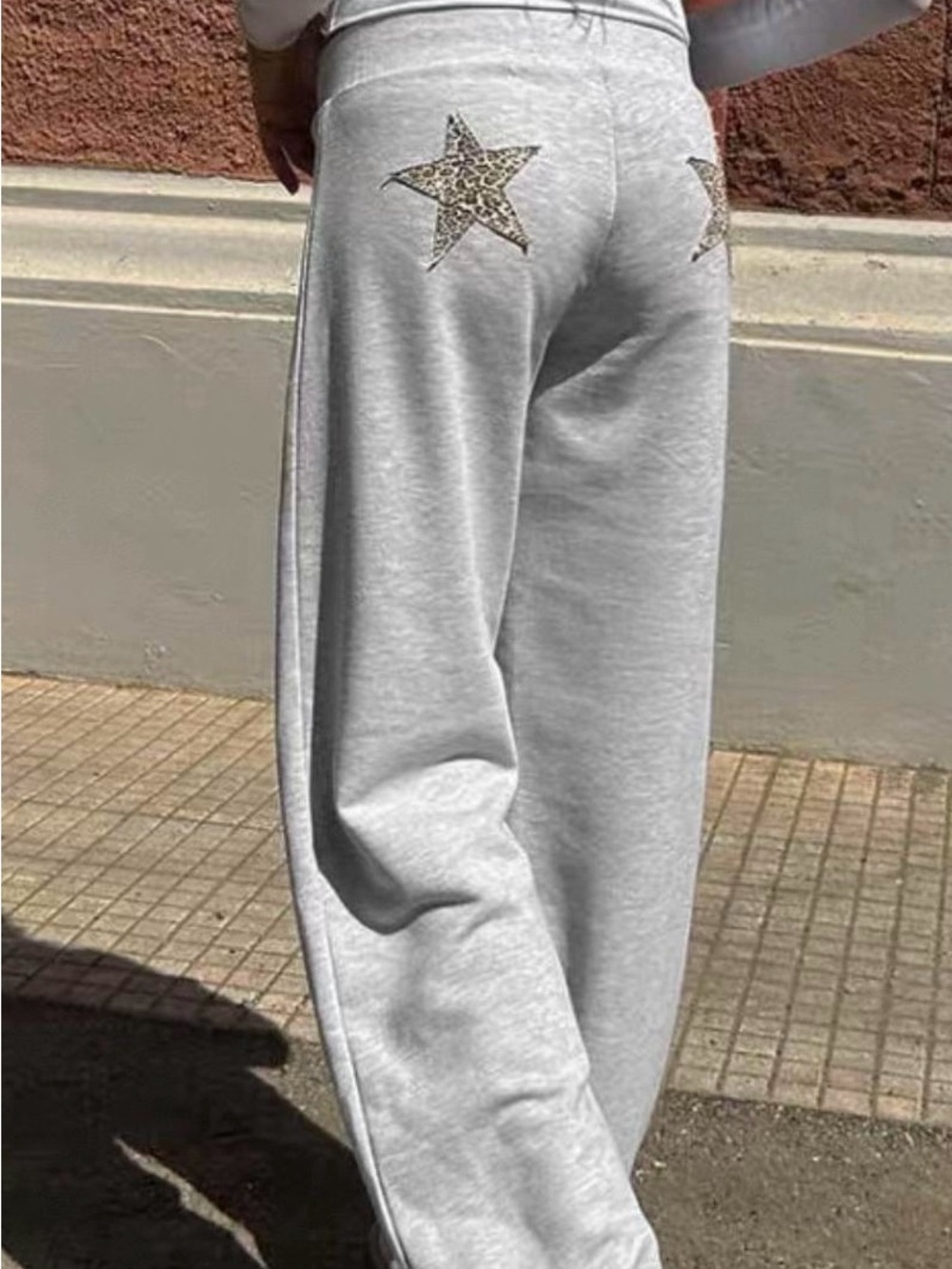Subdued Wide-leg joggers with leopard star patch size 6/M